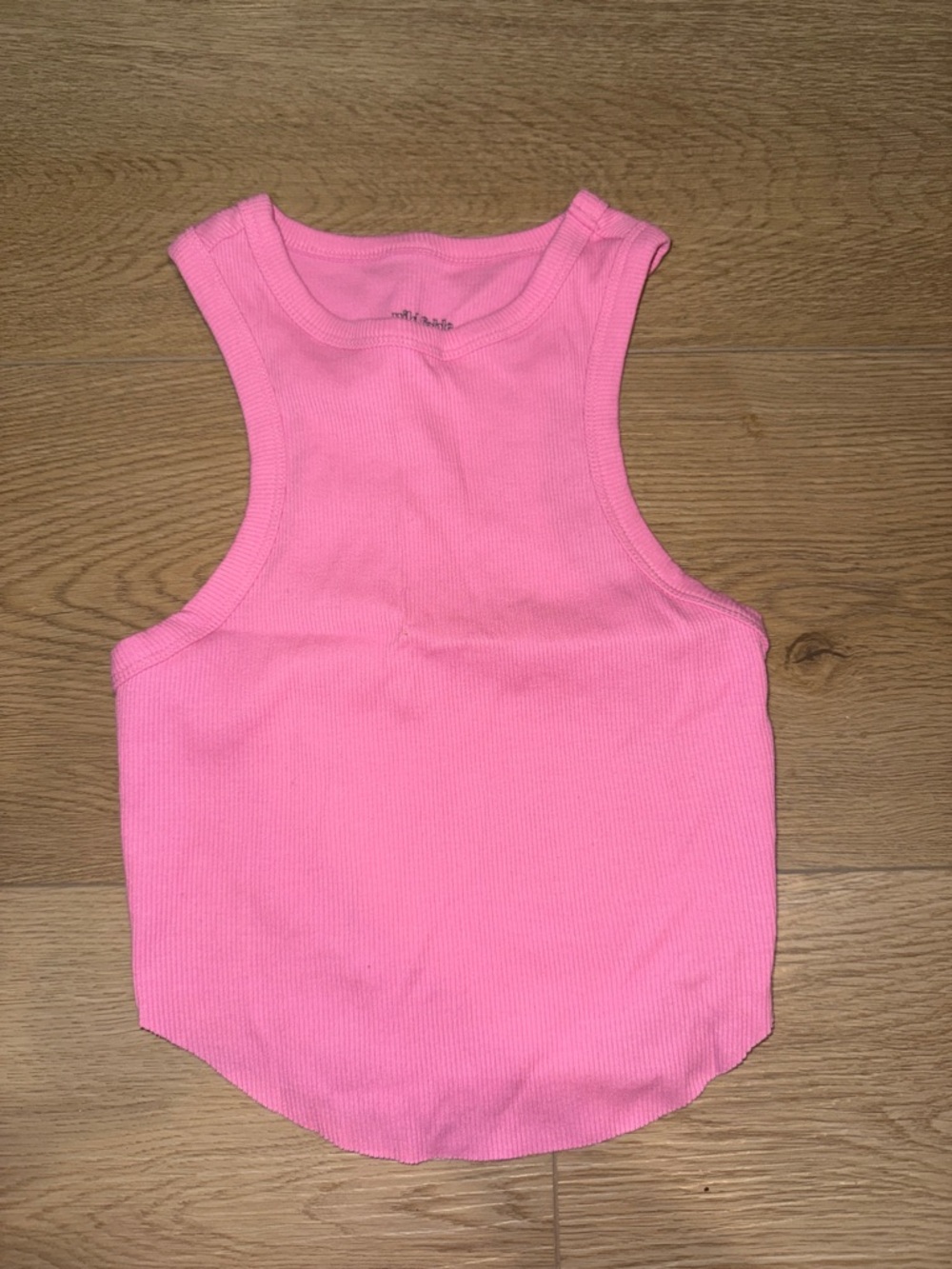 wild fable Neon Pink Ribbed Racerback Crop Tank
